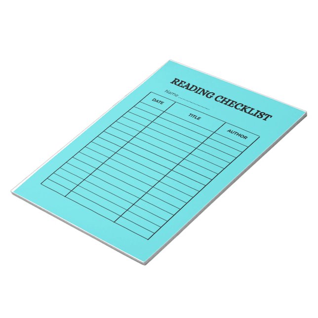 Bloc-note Reading Checklist Tracker (Incliné)