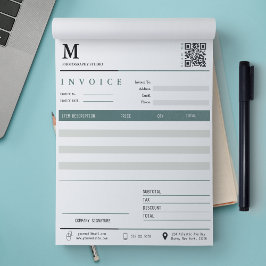 Bloc-note Réception de vente de facture minimale Petite entr