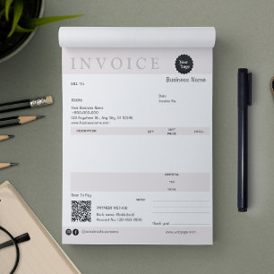 Bloc-note Réception de vente de facture minimale Petite entr