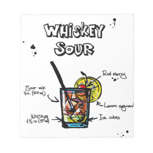 Bloc-note Recette aigre de cocktail de whiskey