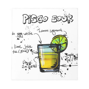 Bloc-note Recette de cocktail Pisco Sour