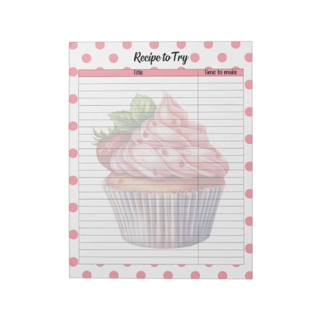 Bloc-note Recette de fraises rétro (Tourné)