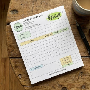 Bloc-note Reçus pour petites entreprises avec logo Command