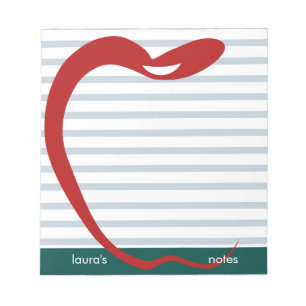 Bloc-note Red Apple Teacher Lignes vertes personnalisées