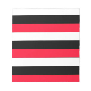 Bloc-note Red, black and white stripes