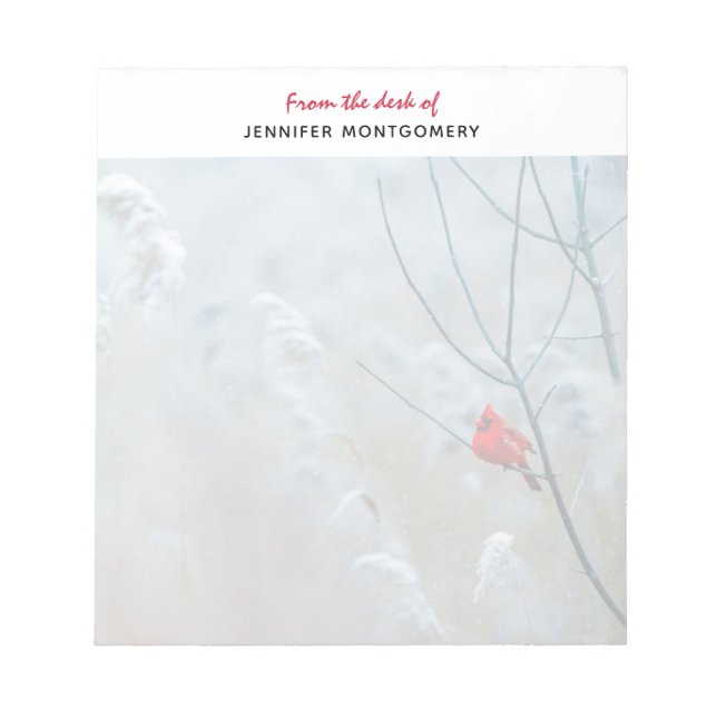 Bloc-note Red Cardinal dans Winter Nature Photo de Christmas (Devant)