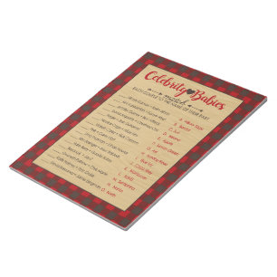 Bloc-note Red Flannel Celebrity Baby Baby shower Pack de jeu
