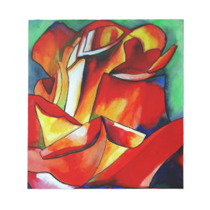 Bloc-note Red France Libre rose aquarelle art