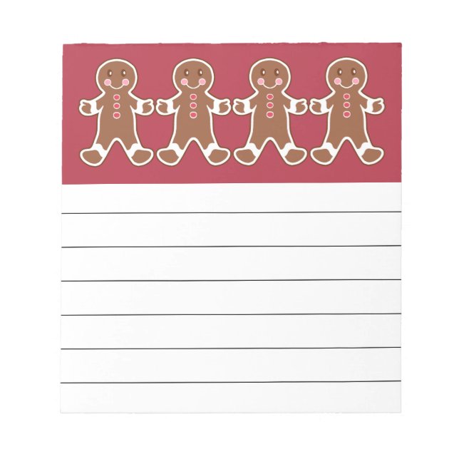 Bloc-note Red Gingerbread Boys Notepad (Devant)
