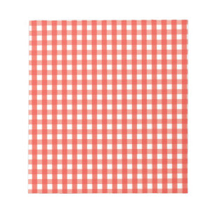 Bloc-note Red Gingham Check Pattern