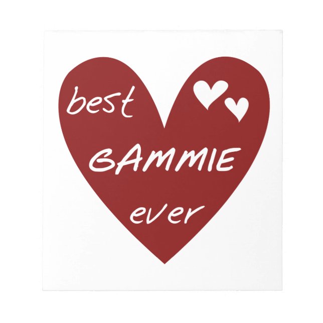 Bloc-note Red Heart Best Gammie Ever Cadeaux (Devant)