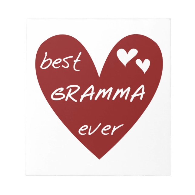 Bloc-note Red Heart Meilleur Cadeaux Gramma Jamais (Devant)