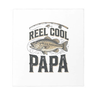 Bloc-note Reel Cool Papa Conception de vecteur de pêche vint