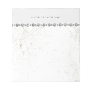 Bloc-note Regard blanc fascinant de marbre et de diamant sur