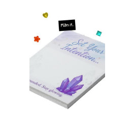 Bloc-note Réglez Votre Intention Pastel À Thème Cristal