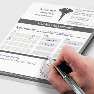 Bloc-note Rendez-vous Médicale professionnel Black Caduceus