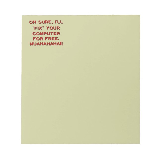 Bloc-note Réparez Votre Ordinateur Gratuitement ? (Devant)