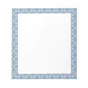 Bloc-note Répétition abstraite florale bleu pastel