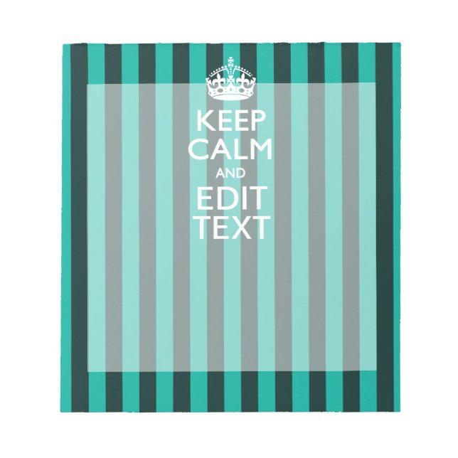 Bloc-note Restez calme sur les tons turquoise (Devant)