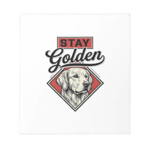 Bloc-note Restez Retriever doré Vintage Chien Vector Design_