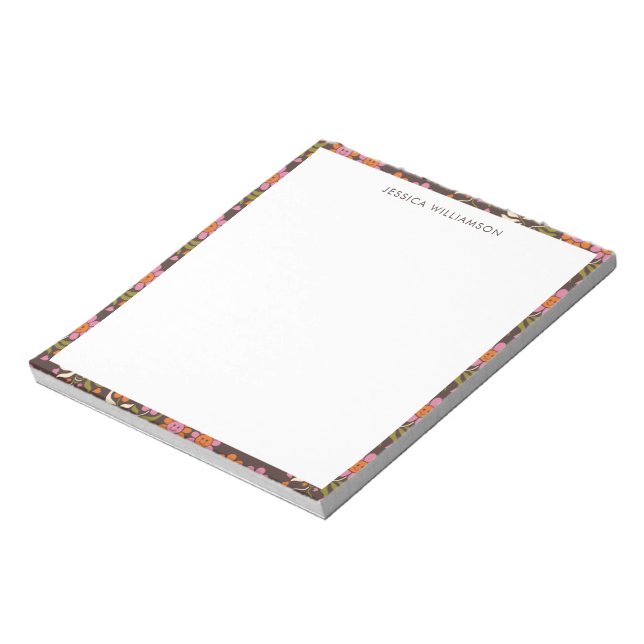 Bloc-note Retro Boho les années 70 Floral Super Baby shower  (Tourné)
