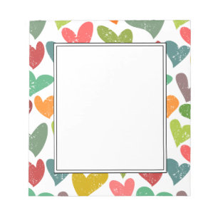 Bloc-note Retro Colorful Super Valentine Coeurs Motif