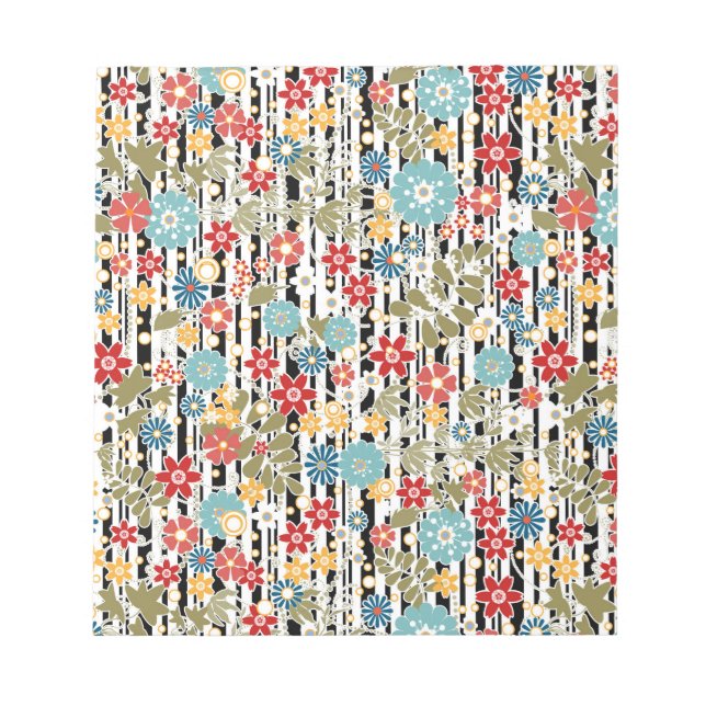 Bloc-note Rétro, floral rétro (Devant)