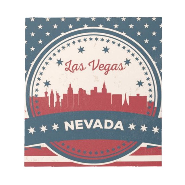 Bloc-note Retro Las Vegas Skyline (Devant)