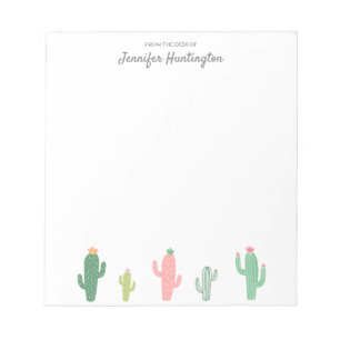 Bloc-note Retro Pastel Succulent Cactus Personnalisé