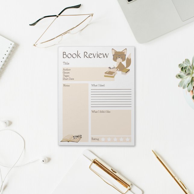 Bloc-note Revue de livre Reading Fox (Reading Collection Notepad Fox)