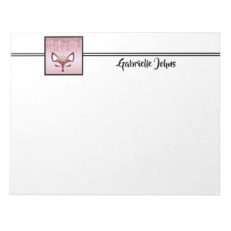 Bloc-note Rose Blush Parties scintillant Peinture Girl Fox
