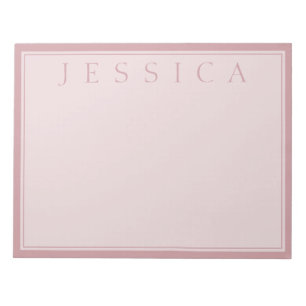 Bloc-note Rose Blush Votre Nom