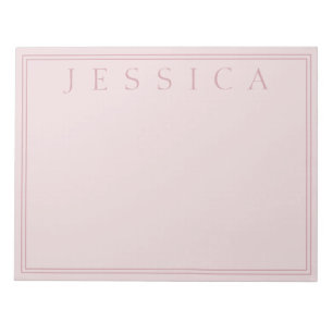 Bloc-note Rose Blush   Votre Nom
