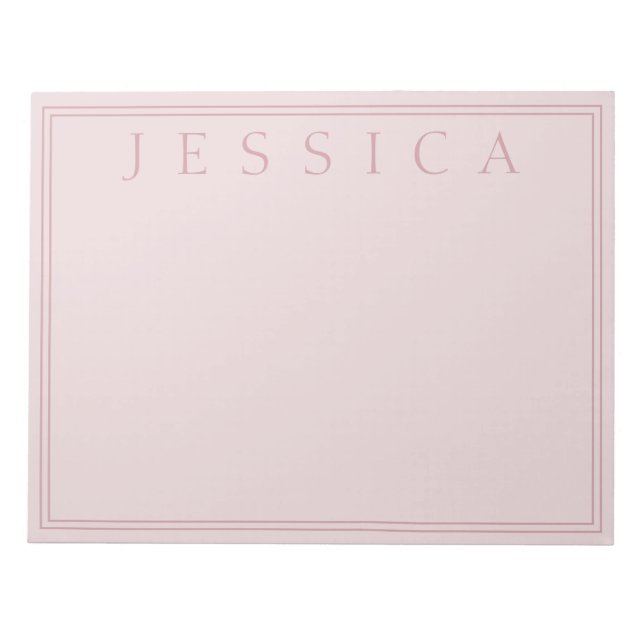 Bloc-note Rose Blush | Votre Nom (Devant)