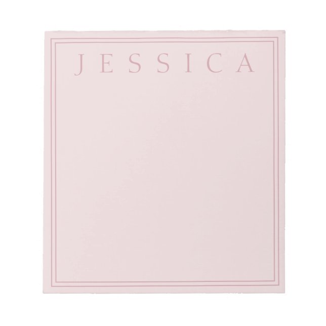 Bloc-note Rose Blush | Votre nom (Devant)