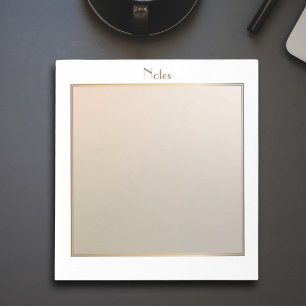 Bloc-note Rose élégant moderne avec bordure dorée