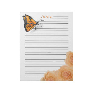 Bloc-note Rose et papillon JW 40 pages