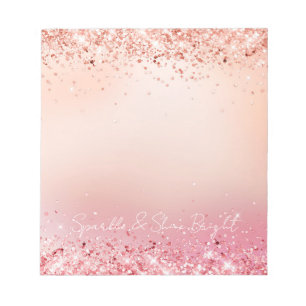 Bloc-note Rose et Rose Sparkle Ombre