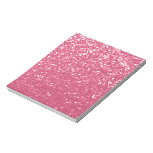 Bloc-note Rose faux étincelles scintillement rose clair