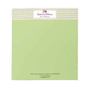 Bloc-note Rose floral sur mesure Pastel Stripes
