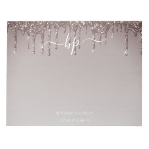 Bloc-note Rose Gold Parties scintillant Business Staff Monog