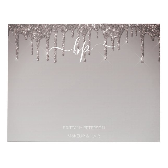 Bloc-note Rose Gold Parties scintillant Business Staff Monog (Devant)