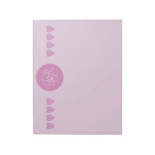 Bloc-note Rose Personnalisé Monogramme Stationnaire