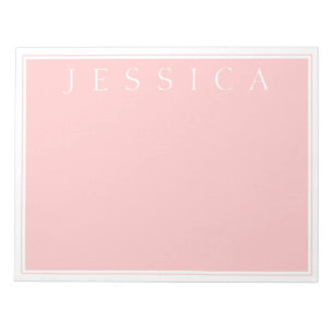 Bloc-note Rose Rose clair Votre nom