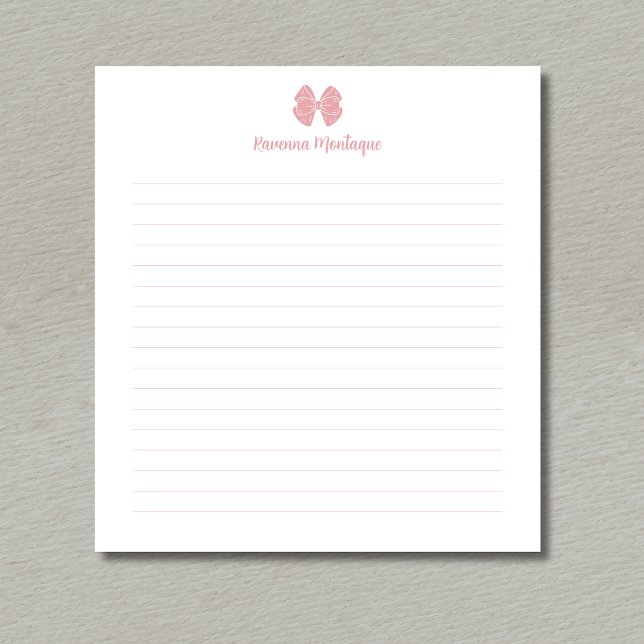 Bloc-note Rose Simple Rouge à Lèvres Arc Script Nom Personna (Créateur téléchargé)