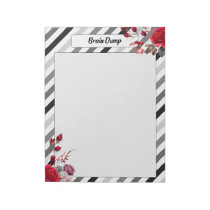 Bloc-note Roses en bandes _ Brain Dump