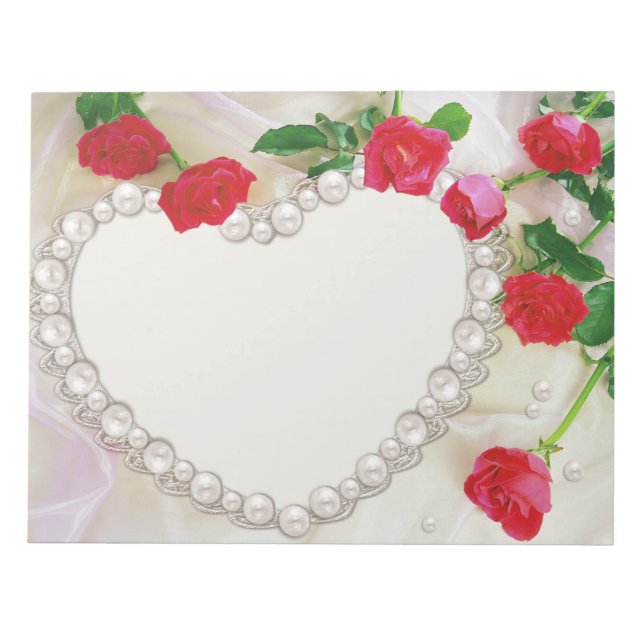 Bloc-note Roses et Coeurs Mariages Floral Love (Devant)
