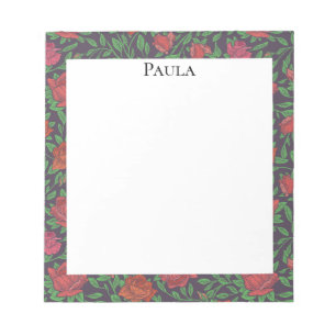 Bloc-note Roses rouges et fuchsia parfaites de style gothiqu