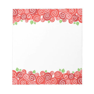Bloc-note Roses rouges, fleurs du jardin de printemps, migno