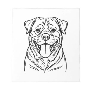 Bloc-note Rottweiler Chien Ligne Art � art de ligne minimali